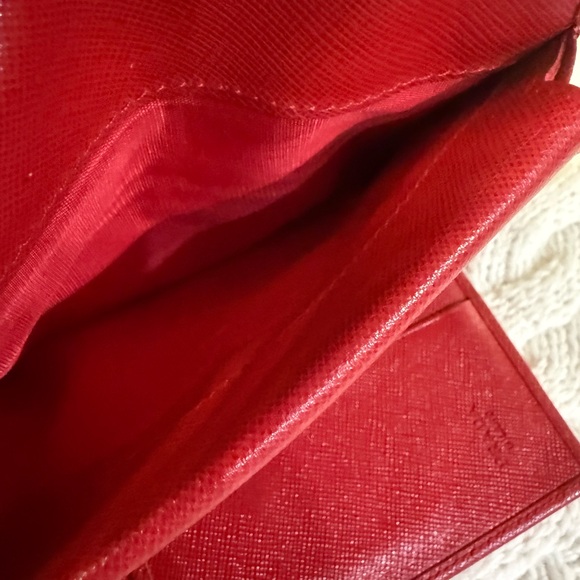 Prada Red Saffiano Leather Wallet - Picture 10 of 13